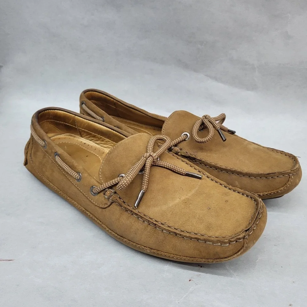 Bass Tuscany Mens Size 11 M Slip On Driving Shoes Loafers Brown Leather Boat